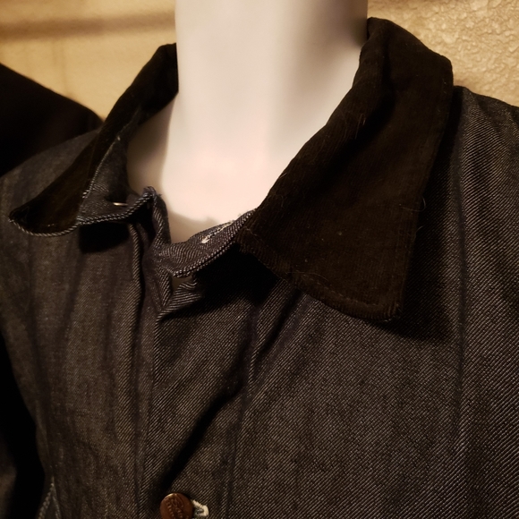 Bob Barker Denim Prison Coat Vintage Dead Stock Barn Chore Jacket L 42/44 Tupac - Picture 2 of 7